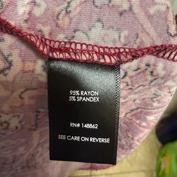 Torrid Midi Super Soft Tiered Dress Multi Medallion Magenta Purple Cream 10 00 - Picture 10 of 10